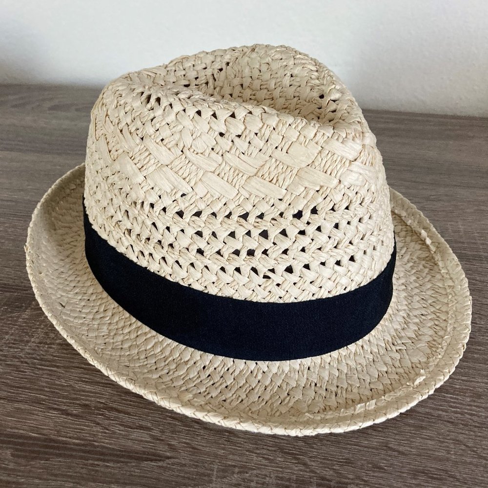 J. CREW Women's Packable Straw Fedora with Ribbon, One Size, NWOT